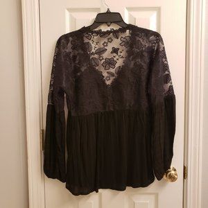 Women's black lace top